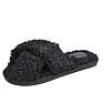 Luxury Classic Colorful Home Faux Fur Cross Band Slippers for Women