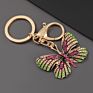 Luxury Gold Metal Alloy Insect Rhinestone Butterfly Keychain Accessories for Women