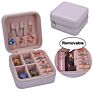 Makeup Leather Jewelry Travel Display Case Organizer Mirror Storage Box with Zipper Portable Jewellery Bracelet Ring Box