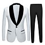 Mens Big Shawl Lapel 3 Pieces Set Pink Red Blue White Black Wedding Groom Suits Jacquard Banquet Tuxedo