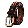 Mens Brown Leather Braided Belt