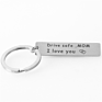 Metal Soft Enamel Drive Safe L Love You Dad Mom Sister Brother Keychain