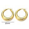 Micci Pvd 18K Gold Plated Stainless Steel Jewelry Statement Hollow Out Big Large Thick Chunky Hoop Earrings for Women
