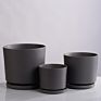 Modern 3 Set Planter Stand Plant Pots round Flower Plant Ceramic Tray for Indoor Outdoor Potted Home Decor Flower Stand