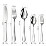 Modern Silver Stainless Steel Cutlery Set 5 Pieces Dining Set Dinner Spoon Fork Knife Tea Spoon and Fork