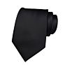 Most Popular of All Black Plain Ties Solid Color Satin Tie