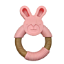 Mzl Cartoon Image Organic Silicone Bunny Teethers with Wood Ring