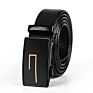 N936 Adjustable Business and Casual Automatic Belt Black Genuine Leather Belts for Men