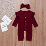 Newborn Baby Girl Clothes Romper Ruffle Long Sleeve Jumpsuit Bodysuit Cute Boys Girls Onesie Infant One Piece Headband Outfits