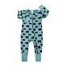 Newborn Cotton Print Long Sleeve Zipper Style Baby Kids Stripe Cheetah Leaf Print Autumn Zip up Bodysuits Sleeper Romper