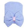 Newest Cute Newborn Baby Girl Comfy Bowknot Hospital Cap Beanie Hat Knitted Striped Baby Girl Caps Beanie Toddler Hats