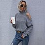 Newest Design High Collar Hollow Out Long Sleeve Women Fall Casual Sweater Women Clothing