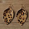 Newest Vintage Leather Jewelry Accept Small Order Leopard Leather Earrings Stocks Selling Colorful Earrings