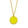 Gold Neon Smile Smiley Pendant Necklace