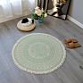 Nordic Ethnic Style Cotton Linen round Floor Mat for Living Room Bedroom Anti-Slip Doormat Tassels Boho Carpet