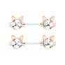 Nuoro Crystal Cz Barbell Bar Shield Body Breast Jewelry Adult Game for Women Girls Stainless Steel Cat Nipple Ring Piercing