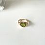 Nuoro Y2K Double Layer Colorful Enamel Heart Finger Ring for Women Charms Party Jewelry Gifts Chunky Rings