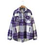 Oversized Design Plaid Color Shirt Coat Casual Women's Jackets with Pocket