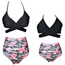 Parent-Child Print High Waist Bikini Mother and Daughter Swimwear