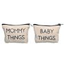 Personalized Eco Makeup Mini Travel Toiletry Cotton Canvas Zipper Cosmetic Bags