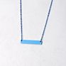 Personalized Name Stainless Steel Choker Necklace 18K Gold Plated Square Horizontal Blank Bar Pendant Necklaces Women