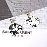 Personalized Tortoise Shell Curved Circle Dangle Earrings Acrylic Cellulose Acetate Irregular round Earrings