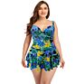 plus Size Swimwear Style One-Piece Large Size Swimsuit Skirt Printed Skin-Friendly Fabric Swimwear W