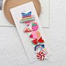 Popular 6Pcs Cute Cartoon Kid Hair Clip Soft Glue Rainbow Lollipop Unicorn Bb Children's Hair Pin