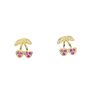 cz pineapple cherry ice cream glass key lock shape stud earring