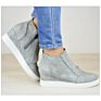 Pu Inner Height Zipper Wedges Sneaker