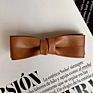 Pu Leather Bow Boutique Hair Barrettes Handmade Korean Style Hair Accessories Women Girls Hair Bows