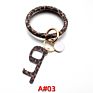 Pu Leather O Bracelet Bangle Key Chain Tassel Acrylic Door Opener Contactless Pendant Wristlet Leopard Print Tassels Key Ring