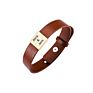 Punk Customizable Personalized Name Luxury Adjustable Buckle Mens Cow Wide Natural Wrap Genuine Leather Bracelet
