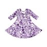 Rainbow Print Cute Toddler Long Sleeves Twirl Dress Boho Dress Elegant Casual Dresses