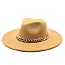 Ready to Ship Classic Men& Women Red Jazz Hat Unisex Panama Hat 8.5Cm Wide Brim Fedora Hat with Chain Belt 12 Colors