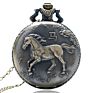 Retro Chinese Zodiac Design Pocket Watch Lucky Pendant Clock Old Fashioned Bronze Necklace Watch Fob Chain