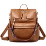 Retro Large Big Pu Leather Backpack Women Female Shoulder Strap School Bag