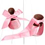 Riband Bow Lace up Soft Soled Baby Princess First Walking anti Slip Shoes for Girls