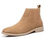 Roman Retro Arrivals Genuine Leather Shoes Cut Height Increasing Design Chelsea Ankle Boots Men Cow Suede