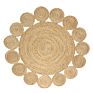 round Natural Water Hyacinth Fiber Braided Ins Style Straw Floor Mats Rug Carpet