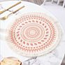 Round Placemats Boho Tassels Table Mats 13 Inch Black and Cream Cotton Woven Heat Proof Washable Circle Kitchen Placemats for T