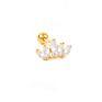 Roxi S925 Sterling Silver Single Crown Stud Earring Diamond Threaded Ear Piercing Cz Earrings