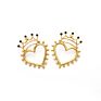 Royal Queen Heart Design Gold Crown Stud Earrings, Stylish Women Earring Jewelry