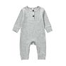 Newborn Baby Ribbed Cotton Baby Girls Boys Jumpsuit With Button
