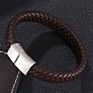 Ruigang Braided Wristband Leather Bracelets Weave Magnetic Clasps Hand Chain for Men Gift Accessories