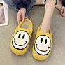 Sales Christmas Present Faux Furry Fur Smiling Face Ladies Female Indoor Women Slides Slippers