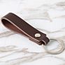 Senior Short Two-Layer Cowhide Popular Vintage Car Leather Keychain