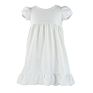 Short Sleeves Blank Embroidered Kids Girls Solid Dress Adorable Smocking Dress with Ruffle