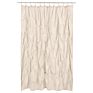 Shower Curtains Solid Pongee Fabric Geometric Textured Tufted Design Pinch Pleat Waterproof Shower Curtain