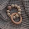 Silicone Beads Wooden Ring Baby Teething Rattle Bracelet